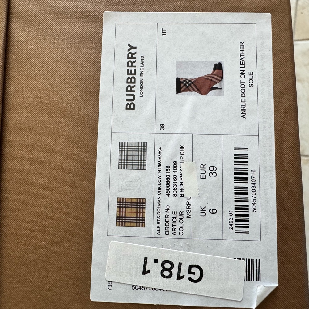 Brand new never worn Burberry Boots